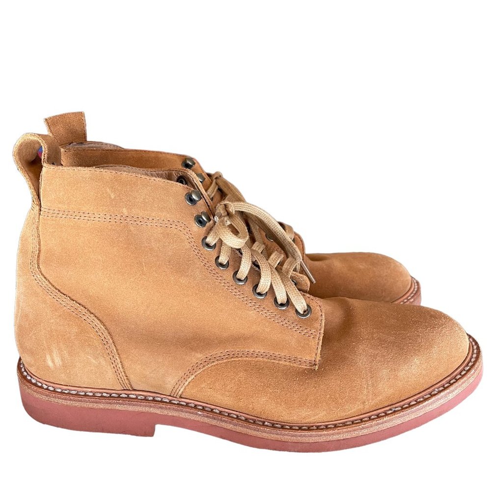 Taylor Stitch Tan Brown Suede The Trench Boot High Top Lace Up Sz 10
